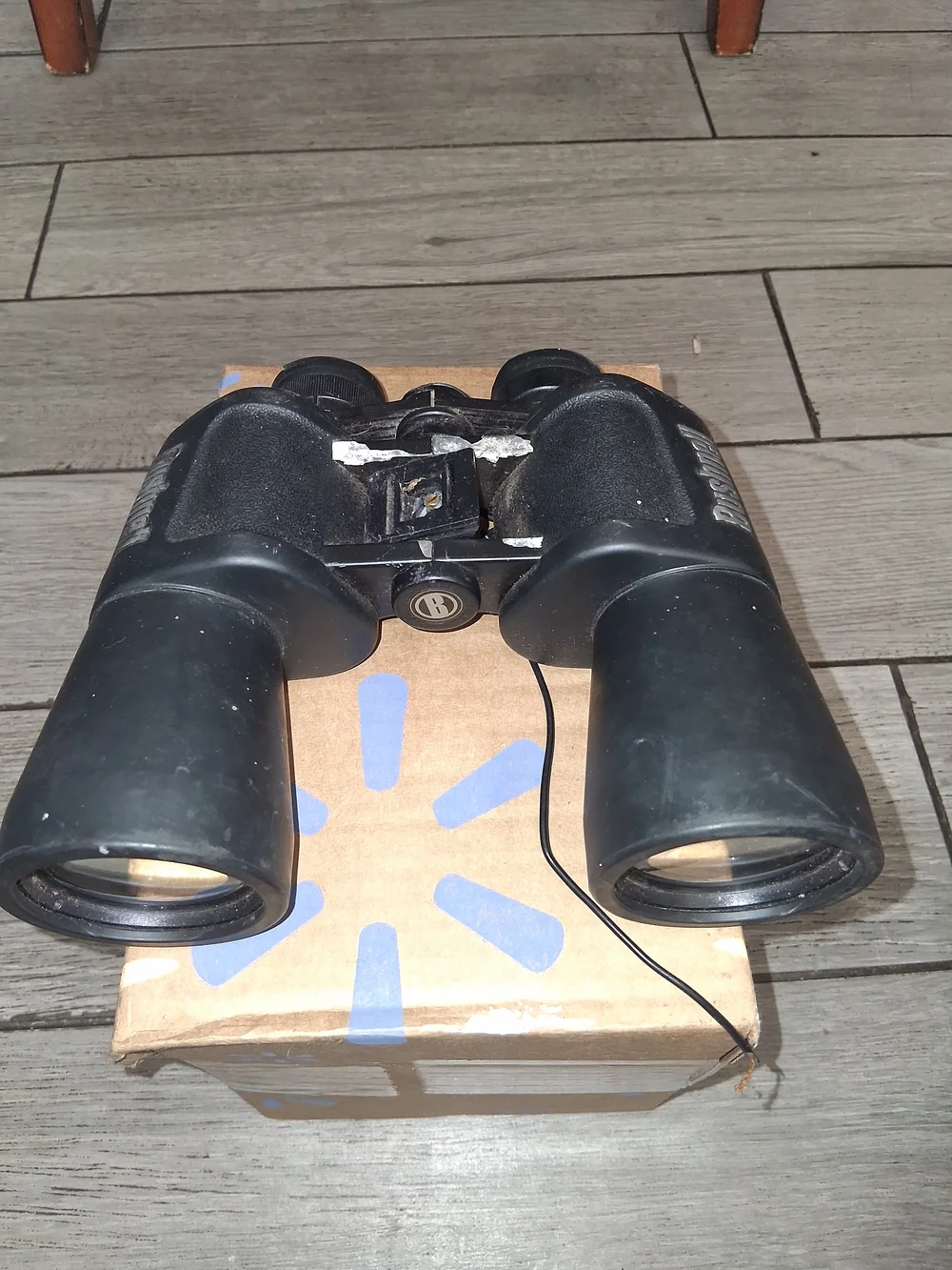 Compact Black Binoculars with Central Focus Wheel